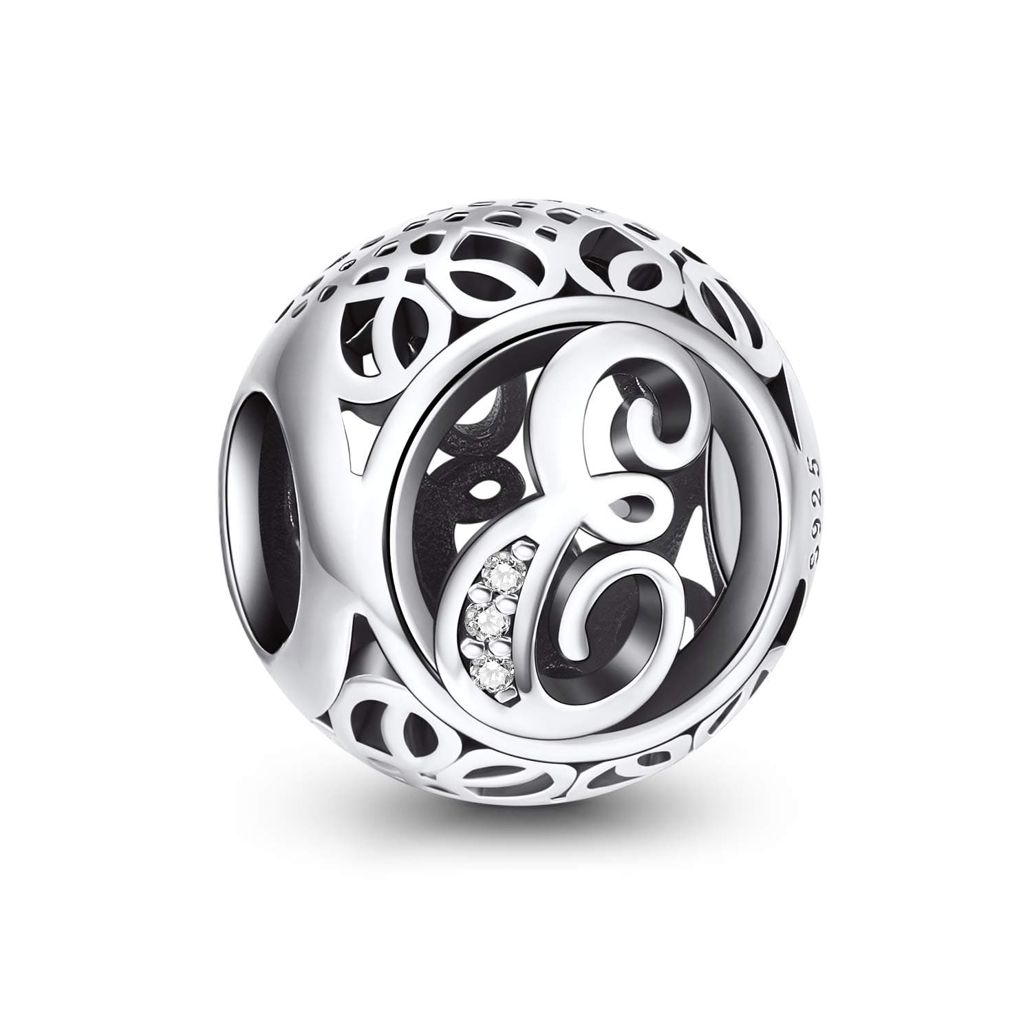 Lovena Charm-Anhänger E, 925 Sterlingsilber 🌟 Buchstabe des Alphabets