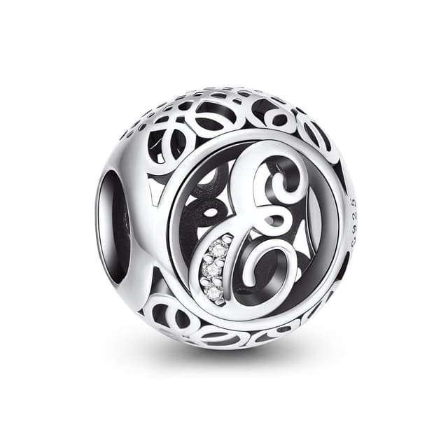 Lovena Charm-Anhänger E, 925 Sterlingsilber 🌟 Buchstabe des Alphabets