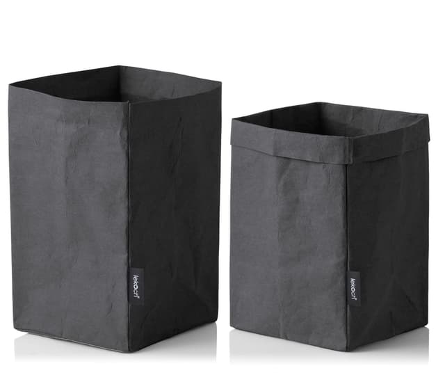 LEKOCH 2 PCS Schwarze Waschbar Wiederverwendbar Krempelkorb Lederoptik Aufbewahrungskorb 🌿