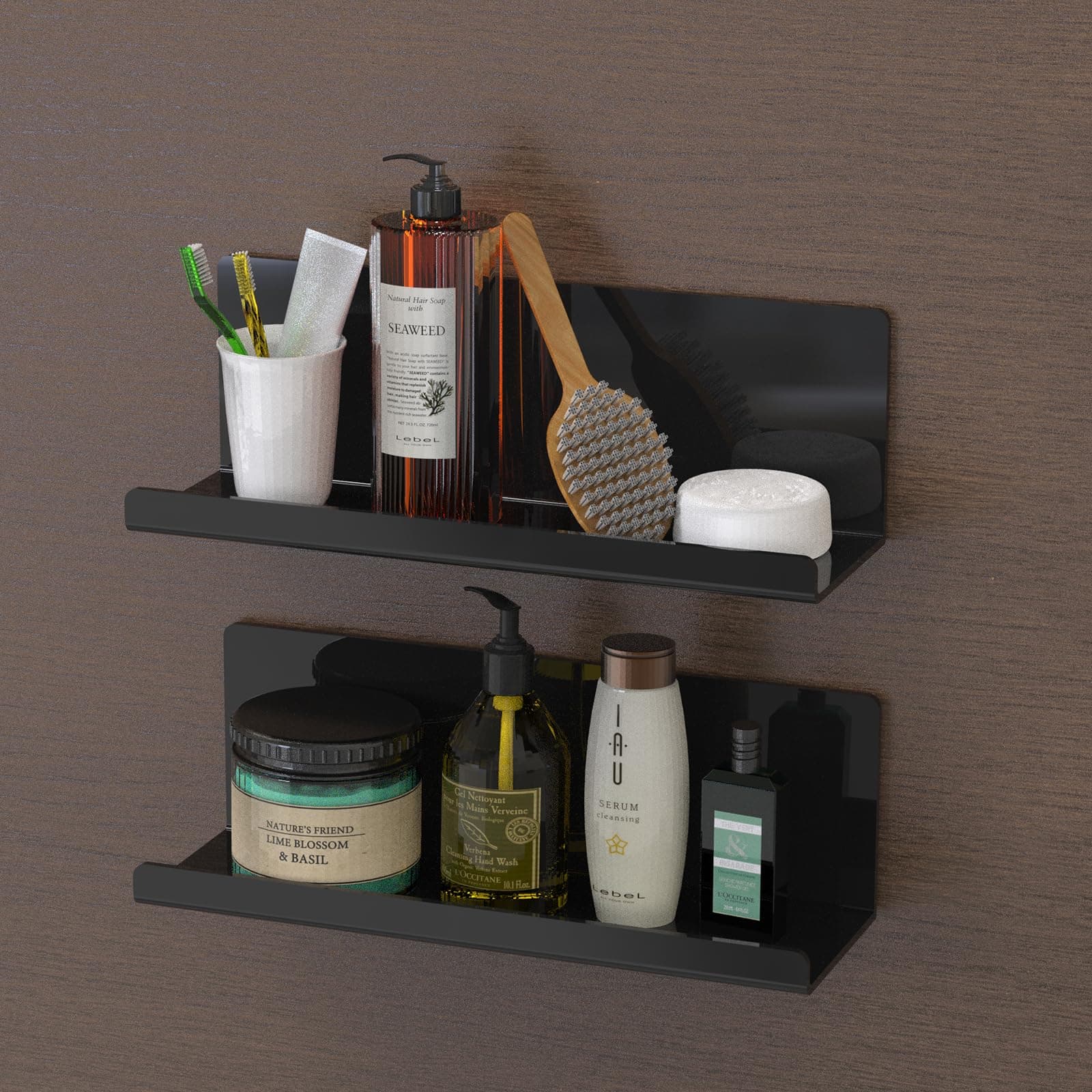 🌟 Tolles Angebot! Acryl Schweberegal ohne Bohren - Schwarz 30cm
