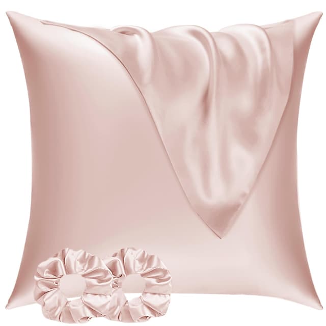 Vielit Satin Kissenbezug 80x80 2er Set & 2 Haargummis 🌙🌸