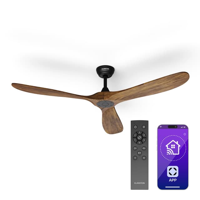 🌀🌿 Klarstein Smart Deckenventilator Leise mit Fernbedienung – 152 cm Spannweite, Sommer-/Winterfunktion, IoT-Konnektivität 🌿🌀