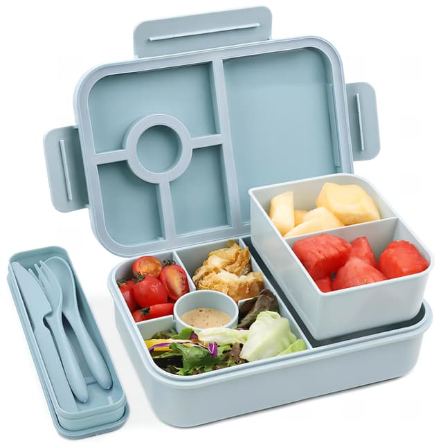 Bugucat Brotdose Kinder mit Fächern 1300ML - Lunchbox Kinder Bento Box für Kinder & Erwachsene 🍱