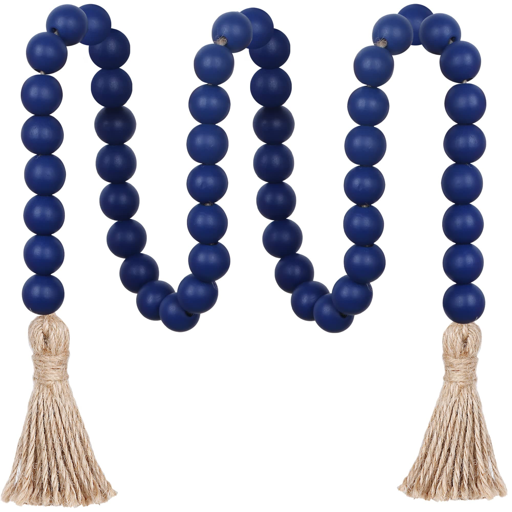 Meplait Holzperlen-Girlande Bauernhaus mit Quasten 99,1 cm - Navy Blue 🏡🪶