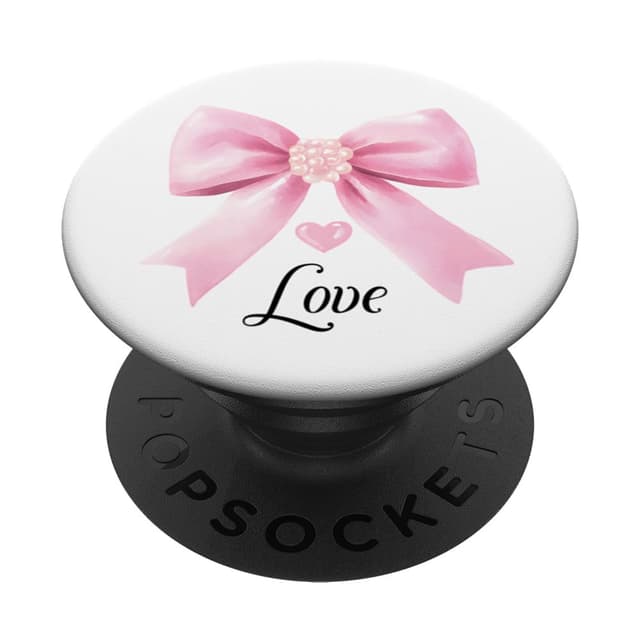 Adrette rosa Schleife Herz Liebe Valentinstag sauber Mädchen Frauen PopSockets Klebender PopGrip