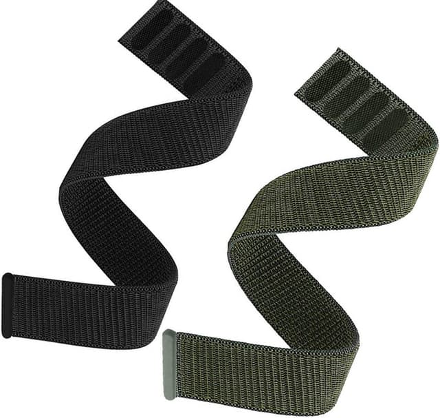OTOPO 22mm Loop Nylon Armband für Garmin Uhren - Schwarz+Grün
