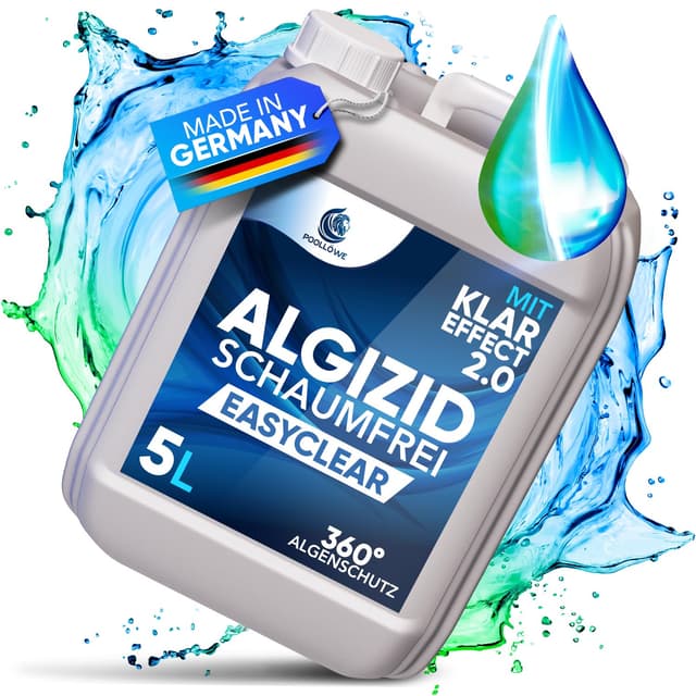 PoolLöwe® Algenvernichter Pool mit Klareffekt 2.0 und [360° Algenschutz]