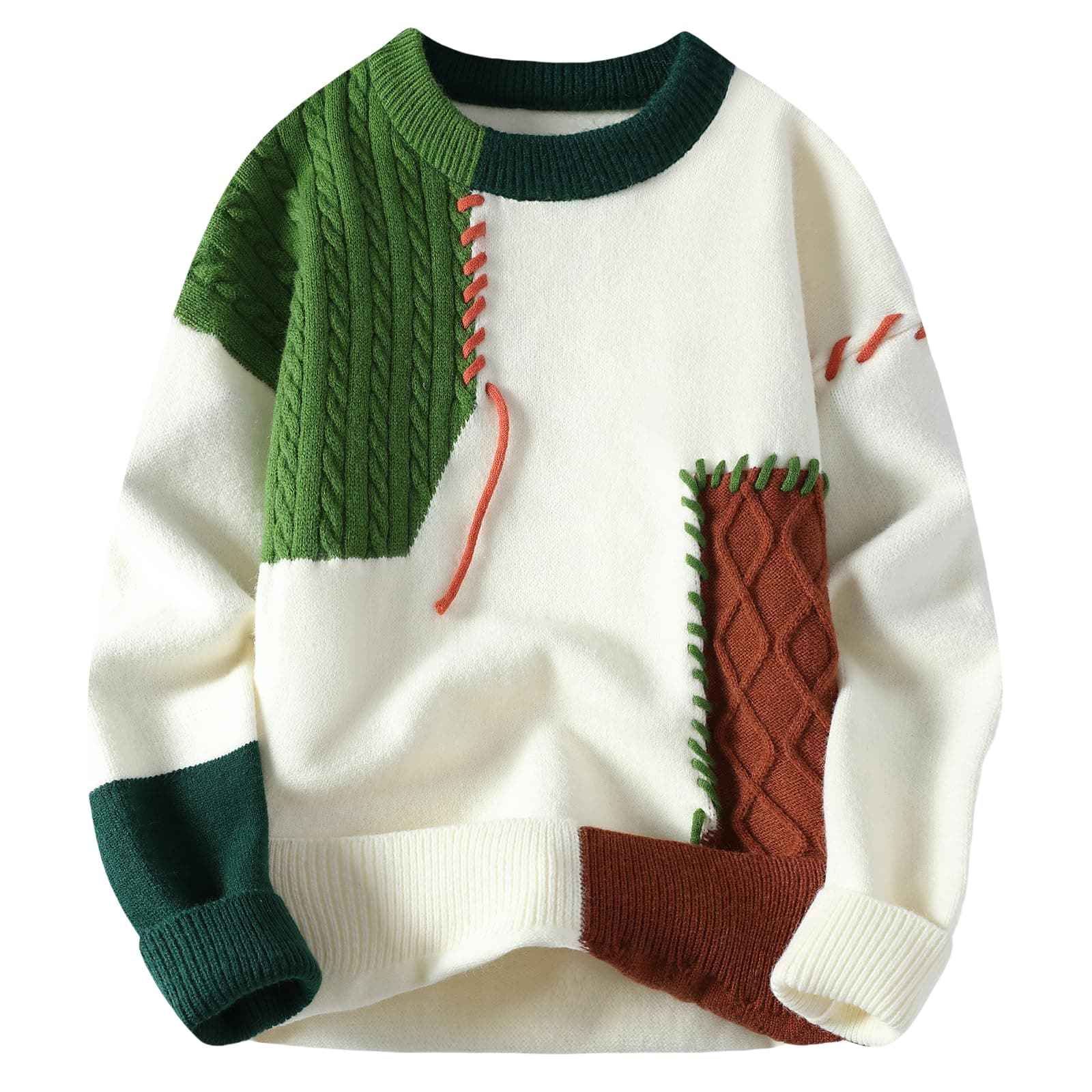 GURUNVANI Patchwork-Pullover für Herren 🧶👕