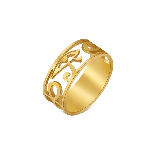 LIKGREAT Auge des Horus Ankh Ring 🌟 Altägyptisches Schmuckstück 🌟