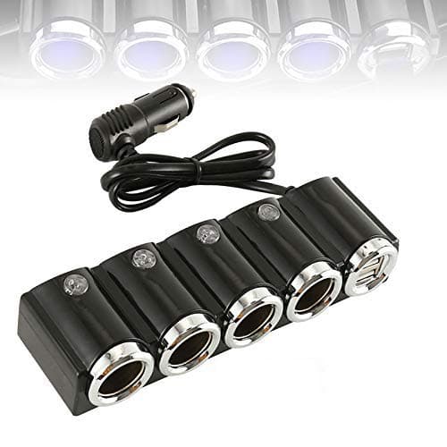 🚗 Autoladegerät 4-Wege Zigarettenanzünder Splitter mit USB Ladegerät 📱🔋