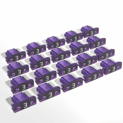 🚗 AUPROTEC Mini LP Kfz Sicherungen Flachstecksicherungen 2A - 30A Auswahl: 3A Ampere violett, 20 Stück 🚗