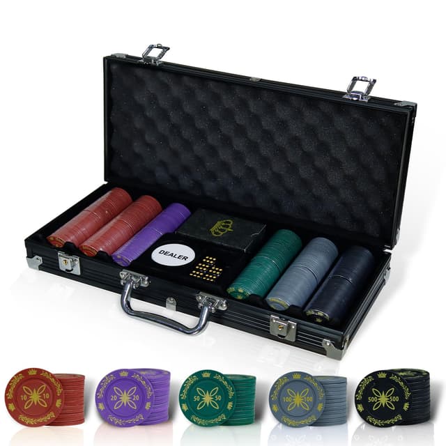🃏🎉 CCLIFE Pokerkoffer Pokerset Profi 300 500 PCS 🎲🔥