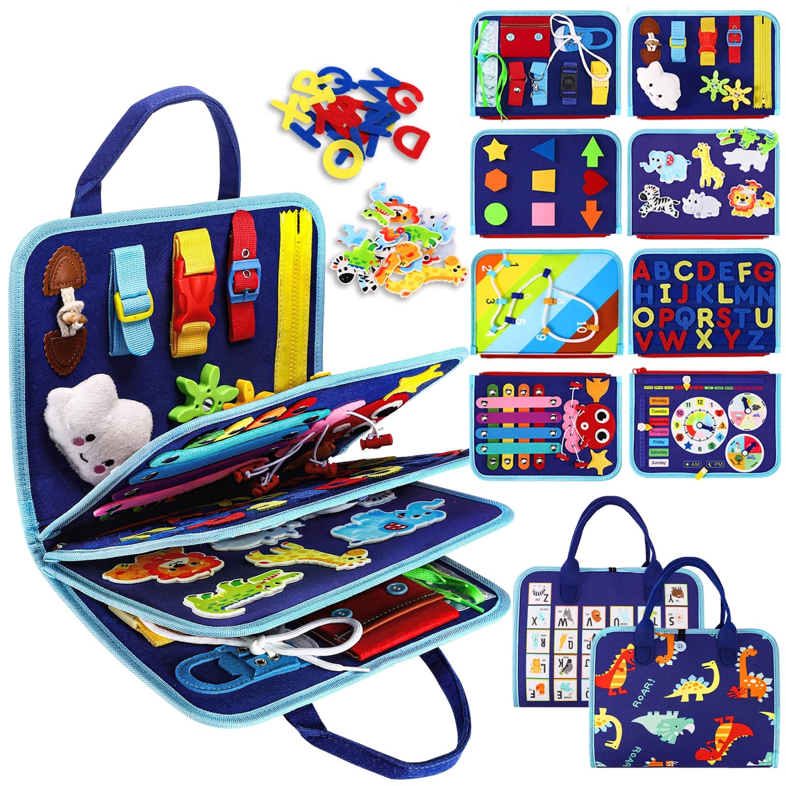 Esjay Busy Board Montessori Spielzeug ab 1-4 Jahre 🎨🧩🦖