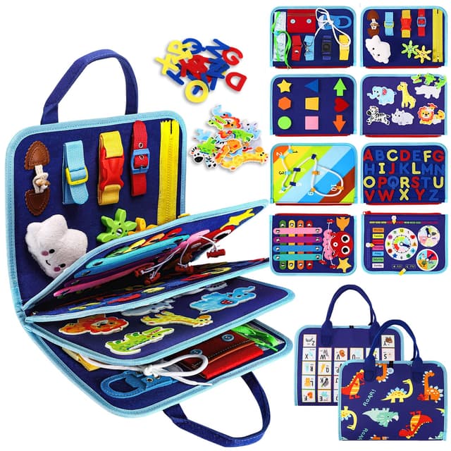 Esjay Busy Board Montessori Spielzeug ab 1-4 Jahre 🎨🧩🦖