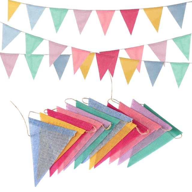 Wimpelkette Outdoor Pastell 4 Stück– GREATRIL 16 M Girlande Kinderzimmer 🎉