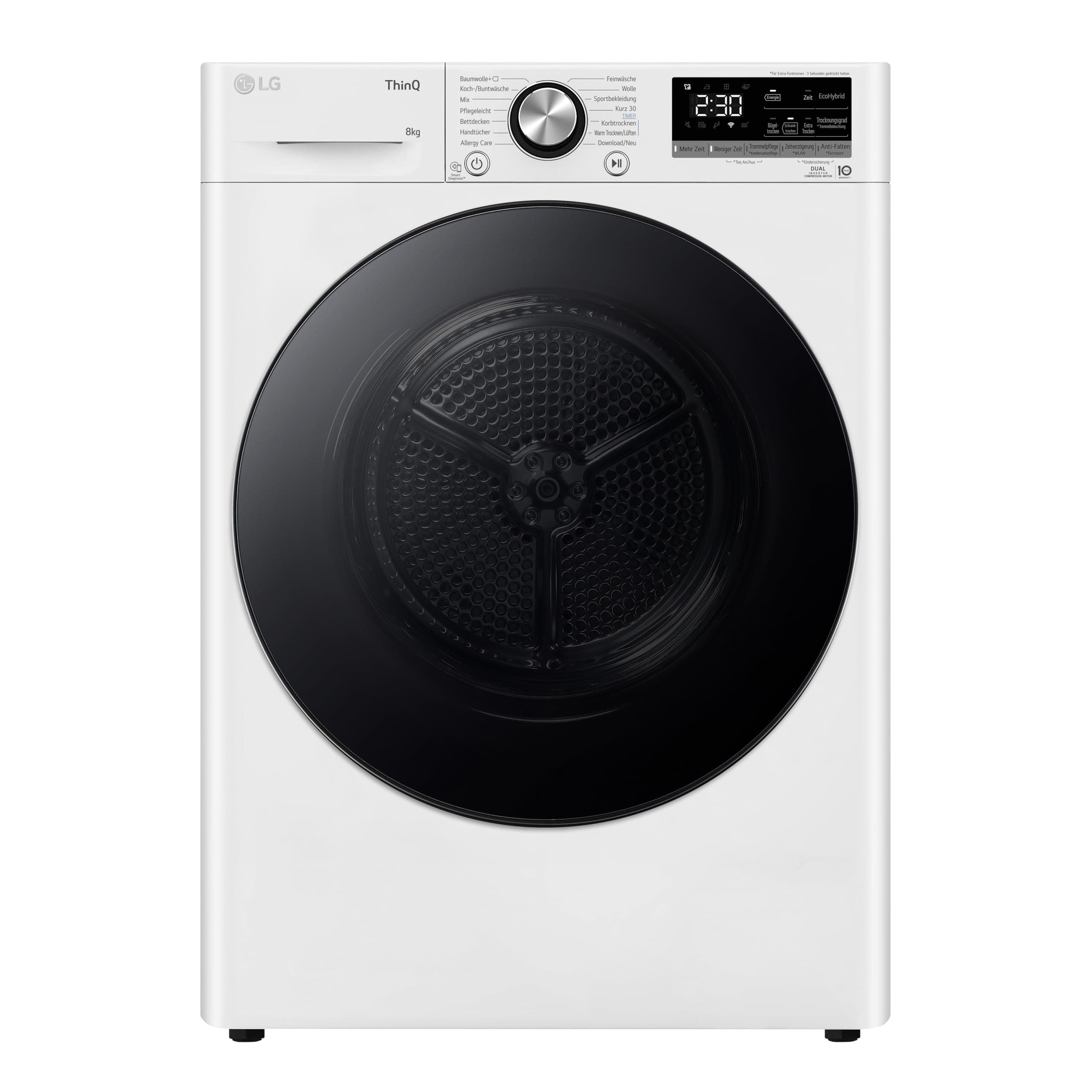 🔥 Mega Deal! LG RT80V9W Wärmepumpentrockner 8 kg ǀ Klasse A+++ ǀ Allergy Care ǀ Sensor Dry für optimierte Trockungsleitung White 8kg