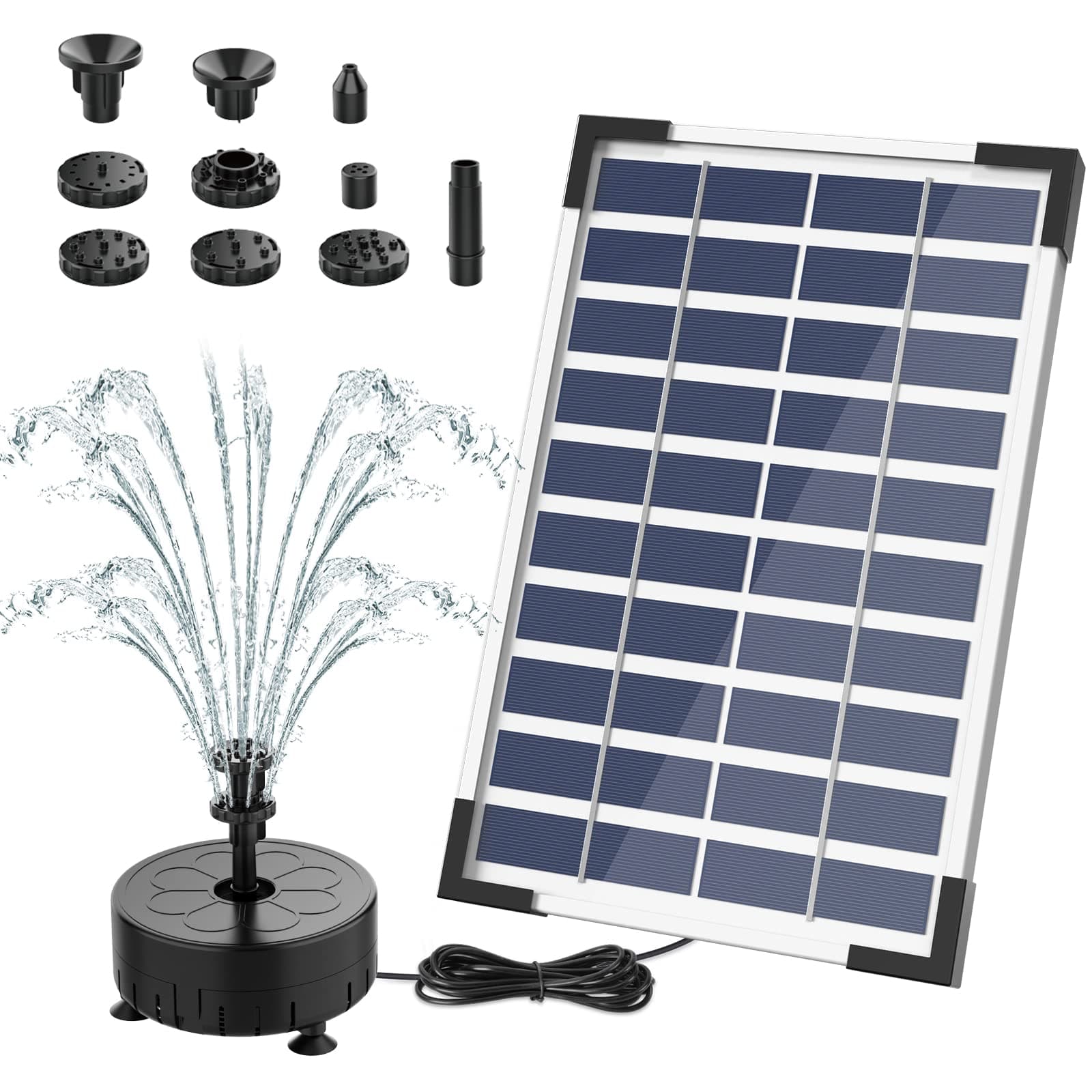 🌞 AISITIN 5.5W DIY Solar Springbrunnen | Solar Teichpumpe für Garten, Teich, Vogelbad | Neuestes Upgrade