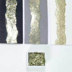 GLOWYBOX Metallic Glitter Aquarellfarbe - Glitzernde Wasserfarbe in Grün und Kupfer