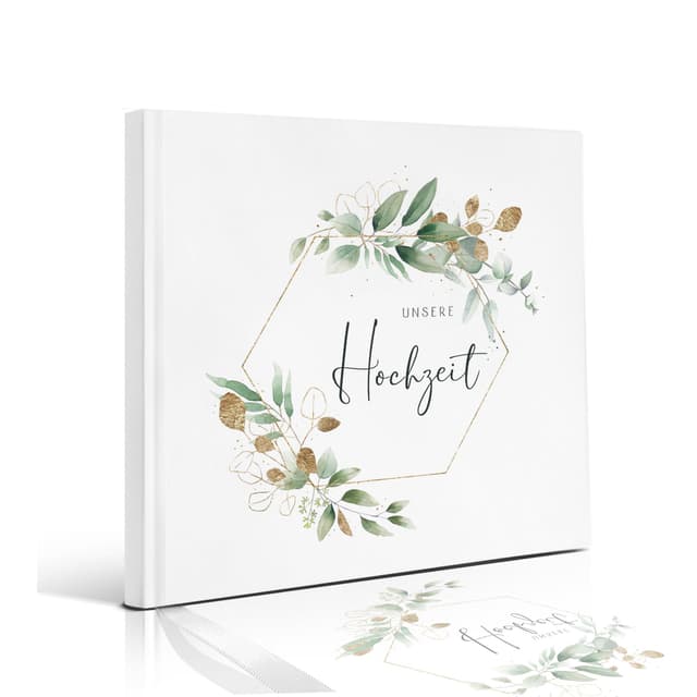 🌟 Marvelights Gästebuch Hochzeit 21x21cm 🌺 120 Seiten 📔 Hochzeitsalbum Hardcover