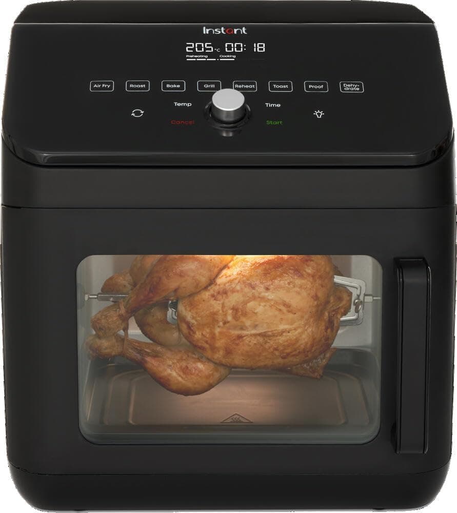 🔥 Instant Heißluftfritteuse Ofen 13L mit XXL Fassungsvermögen - 9 Programmen und Drehspieß
