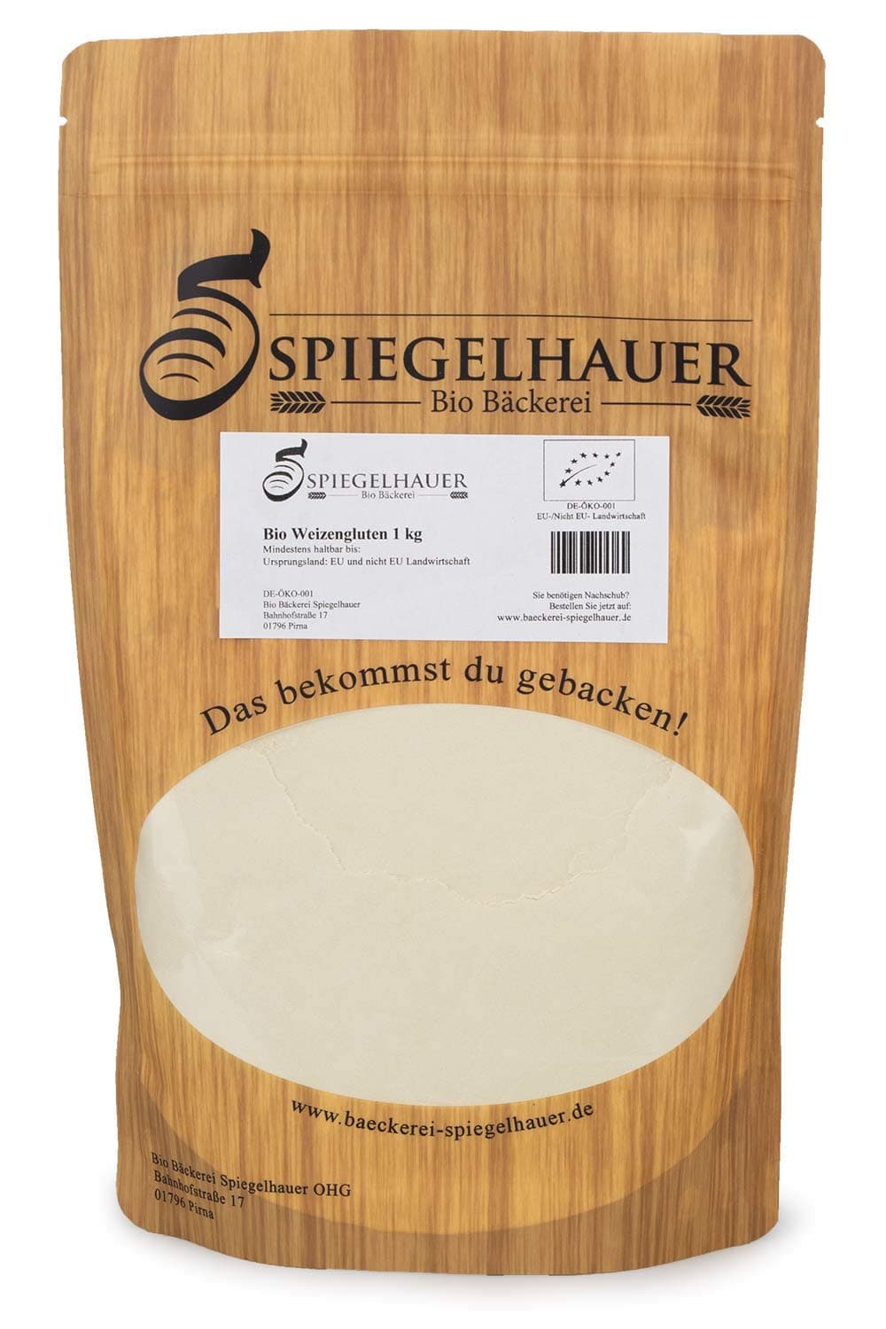 🌾 Bäckerei Spiegelhauer Bio Weizengluten Pulver 1 kg - Weizenprotein Seitanbasis 🍞🌱