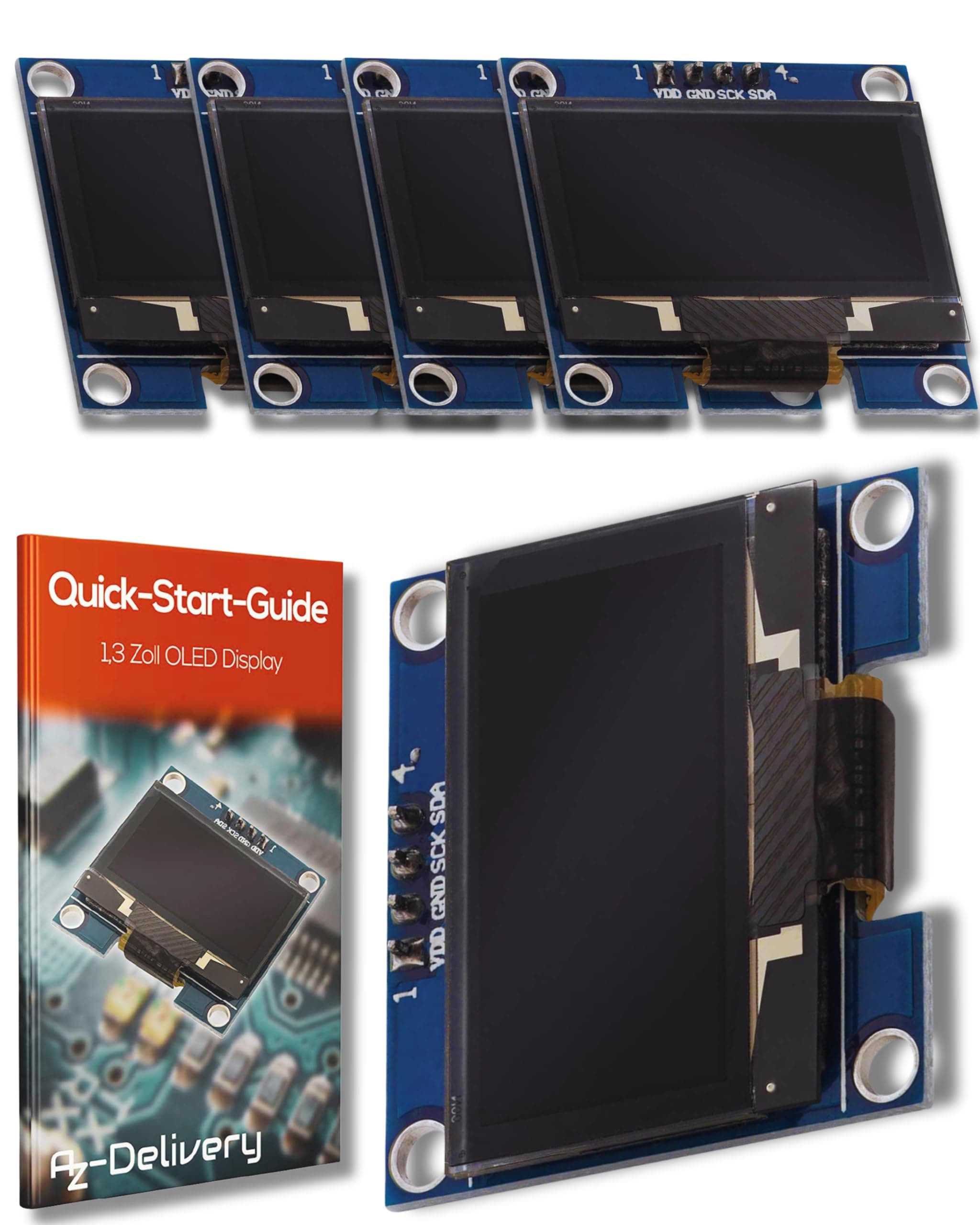 🌟 Mega Deal: AZDelivery 5 x 1,3 Zoll OLED Display I2C SSH1106 Chip
