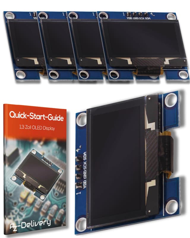 🌟 Mega Deal: AZDelivery 5 x 1,3 Zoll OLED Display I2C SSH1106 Chip