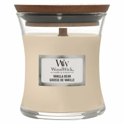 🕯️ WoodWick Duftkerze mit knisterndem Docht | Mini-Sanduhr-Kerze Vanilla Bean