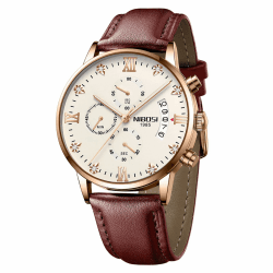 NIBOSI Herrenuhr Herrenuhren Armbanduhr Herren 🕰️⌚ Quarz Chronographen Wasserdicht Mode Lässig Business Herrenuhr mit Kalender Edelstahlarmband Geschenk für Männer B01 Rosé - 25.59€