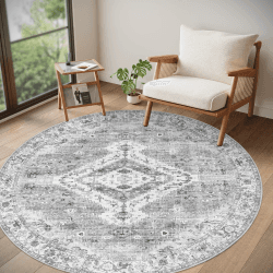 Homcomodar Teppich Rund 160cm Vintage Runder Teppich 🌟