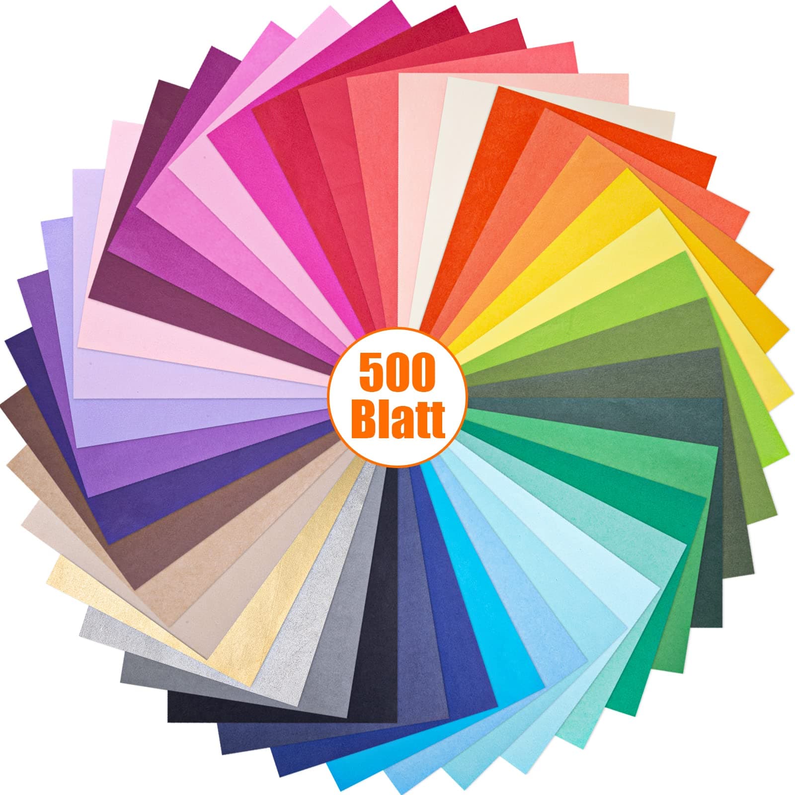 VGOODALL 500 Blatt Transparentpapier Bunt, 40 Farben Seidenpapier Tissue Paper Glanzpapier zum Basteln