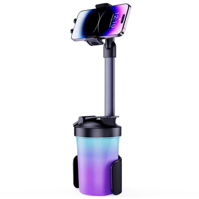 🚗📱 BQDIYOO 2-in-1 Handyhalter Automobil für Becherhalter 🥤 Hochwertige Aluminiumlegierung, 360° Drehbar Auto Handyhalterung Getränkehalter