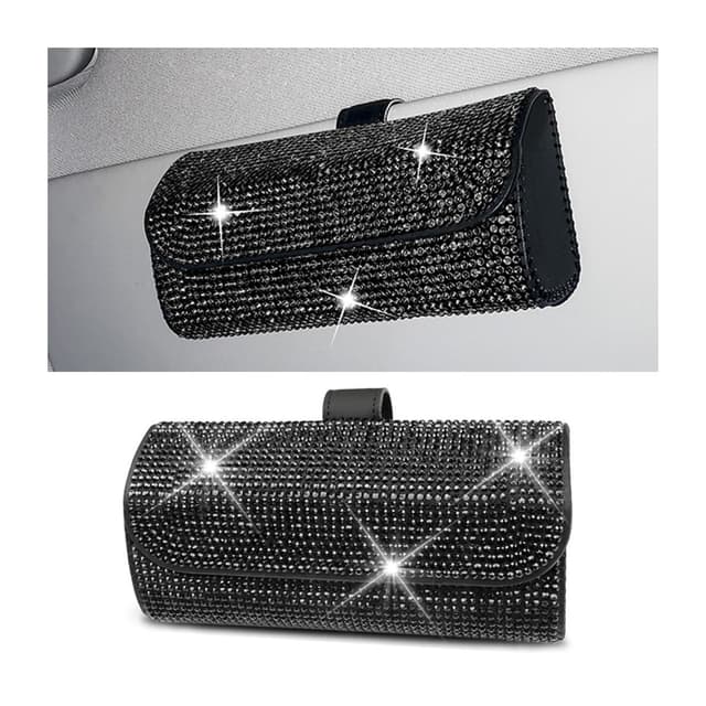 🕶️ JNNJ Auto Brillenetui Kristall Brillen Aufbewahrungsbox Auto