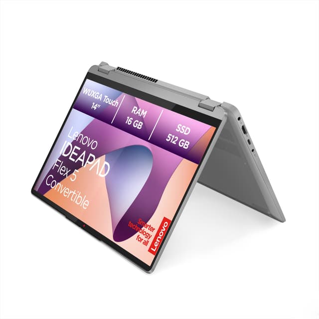 Lenovo IdeaPad Flex Convertible 5 Laptop | 14" WUXGA Display | AMD Ryzen 7 7730U | 16GB RAM | 512GB SSD | AMD Radeon Grafik | Windows 11 Home | QWERTZ | grau | 3 Monate Premium Care AMD Ryzen 7 7730U 16 GB grau 🚀🔥