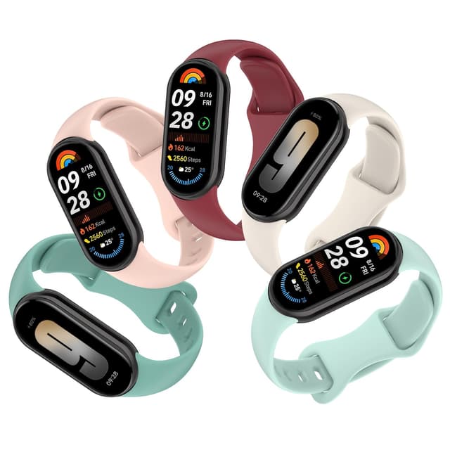 CHANRASI 5 Stück Ersatzarmband Kompatibel mit Xiaomi Mi Band 9/Xiaomi Mi Band 8