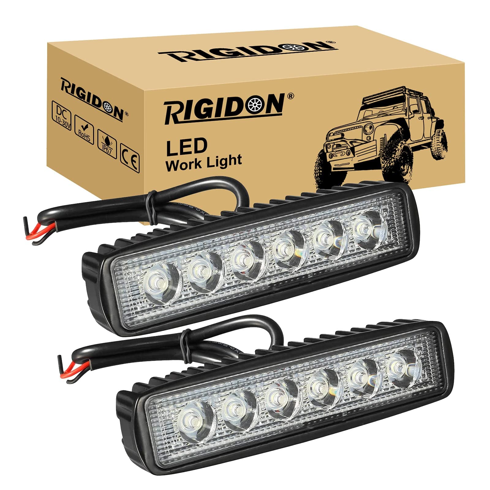 RIGIDON 2 Pcs Mini LED Lichtleiste - 18W 6 Zoll 15cm Spot Strahler Offroad Beleuchtung 🚗💡