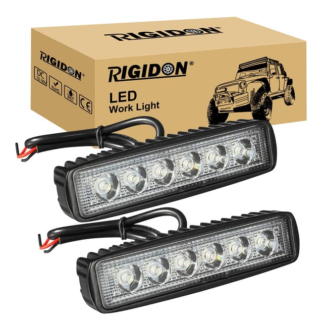 RIGIDON 2 Pcs Mini LED Lichtleiste - 18W 6 Zoll 15cm Spot Strahler Offroad Beleuchtung 🚗💡