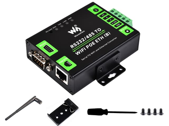 🔥 Waveshare RS232/485 to WiFi and RJ45 Ethernet Converter Module with POE Function