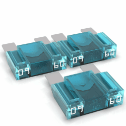 AUPROTEC Maxi Flachstecksicherung 20A - 80A Stecksicherung Schmelzsicherung Auswahl: 60A Ampere blau, 3 Stück