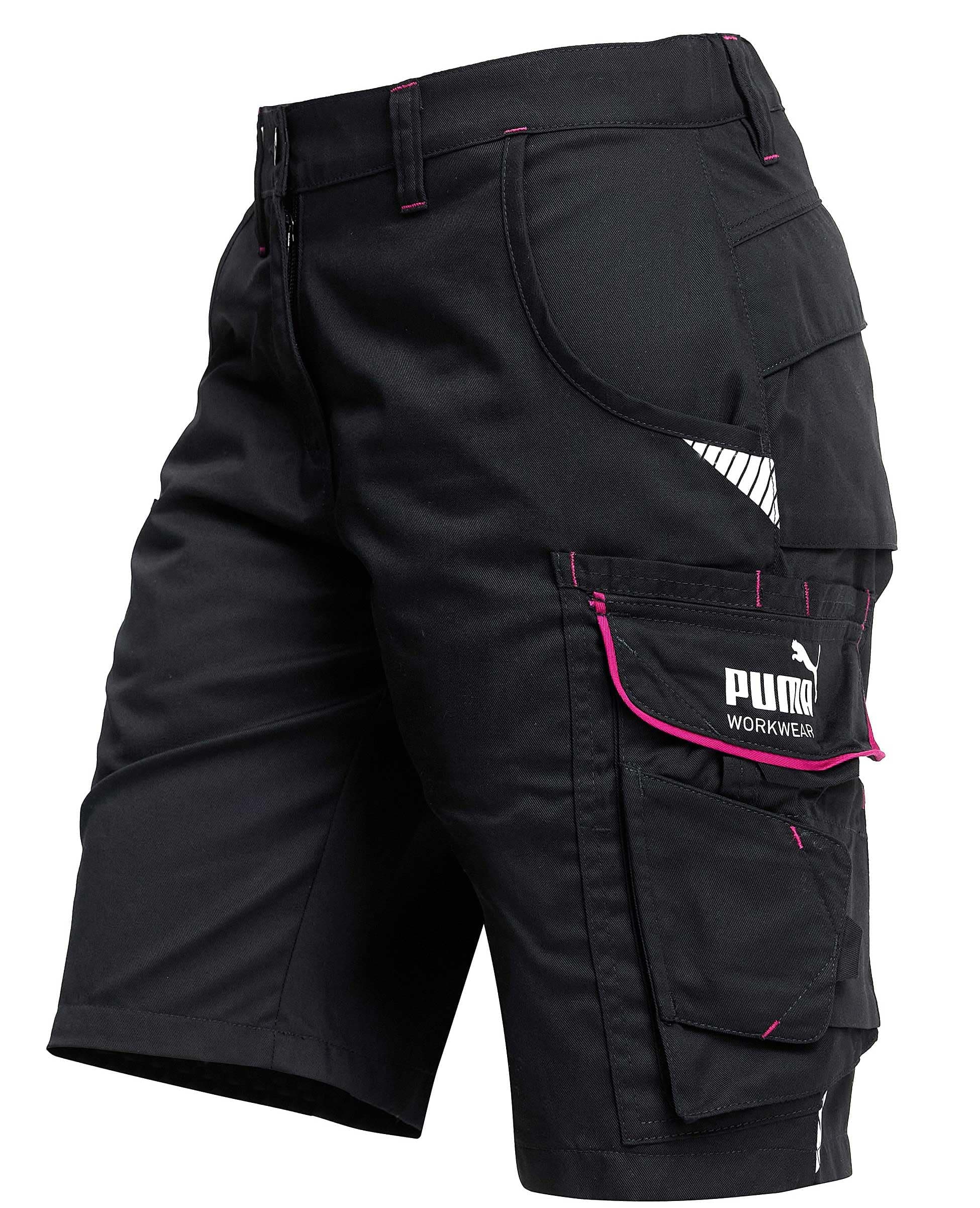 🔧 PUMA Workwear Precision X Arbeitsshorts - Kurze Arbeitshose Damen Schwarz/Pink