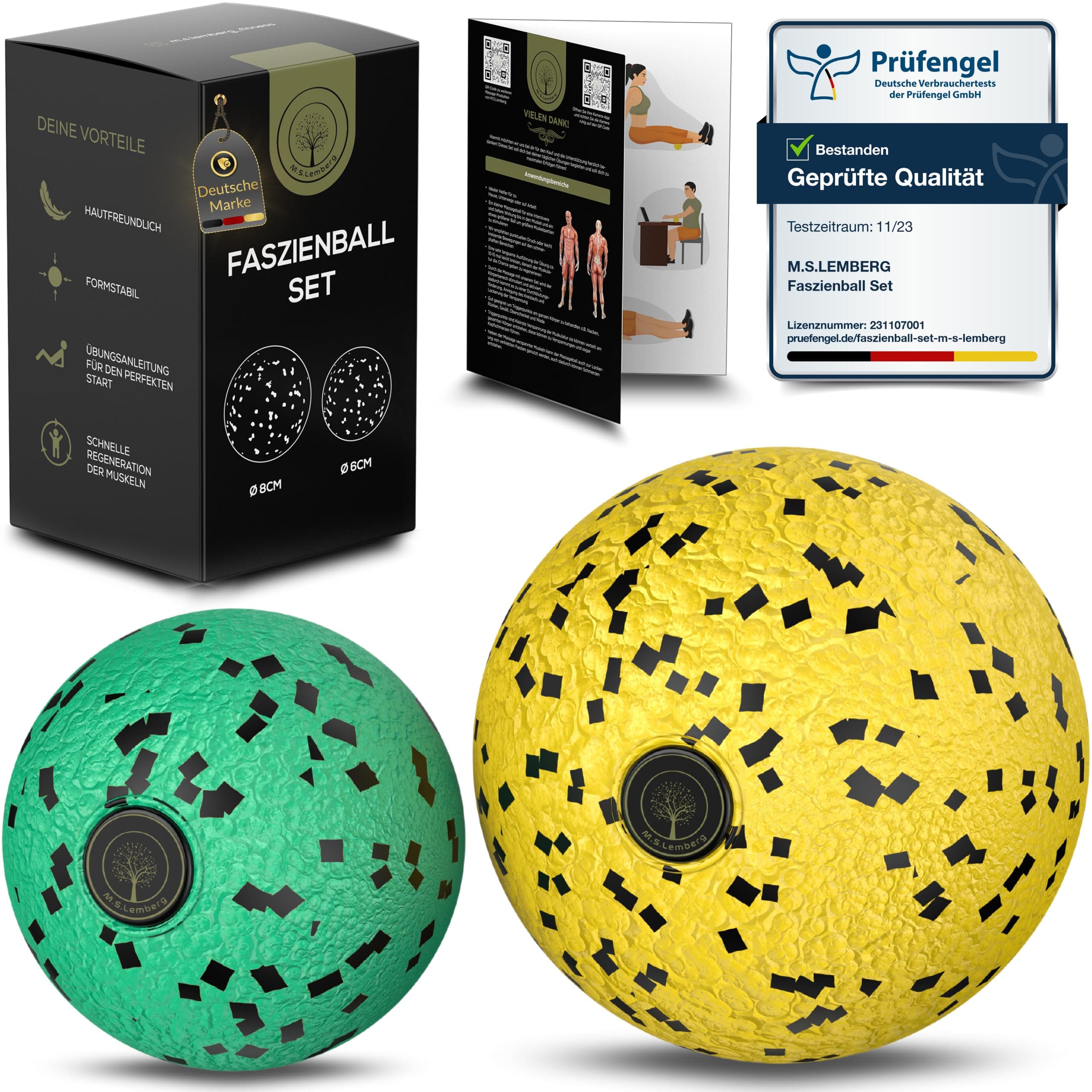 M.S.Lemberg® Faszienball Set - Massageball für gezielte Selbstmassage