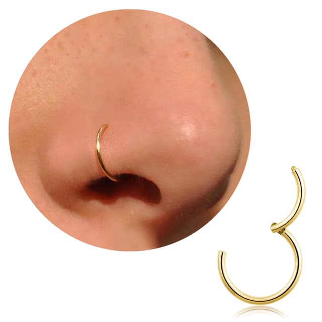 DAI JY Nasenring Gold Silber dünn Nasenpiercing Ring Titan für Damen Herren 20G 18G 16G Septum Tragus Conch Piercing Knorpel Ohrringe Lippenpiercing Nasen Piercing Ringe Schmuck 6mm/7mm/8mm/9mm/10mm 7mm Golden-20g
