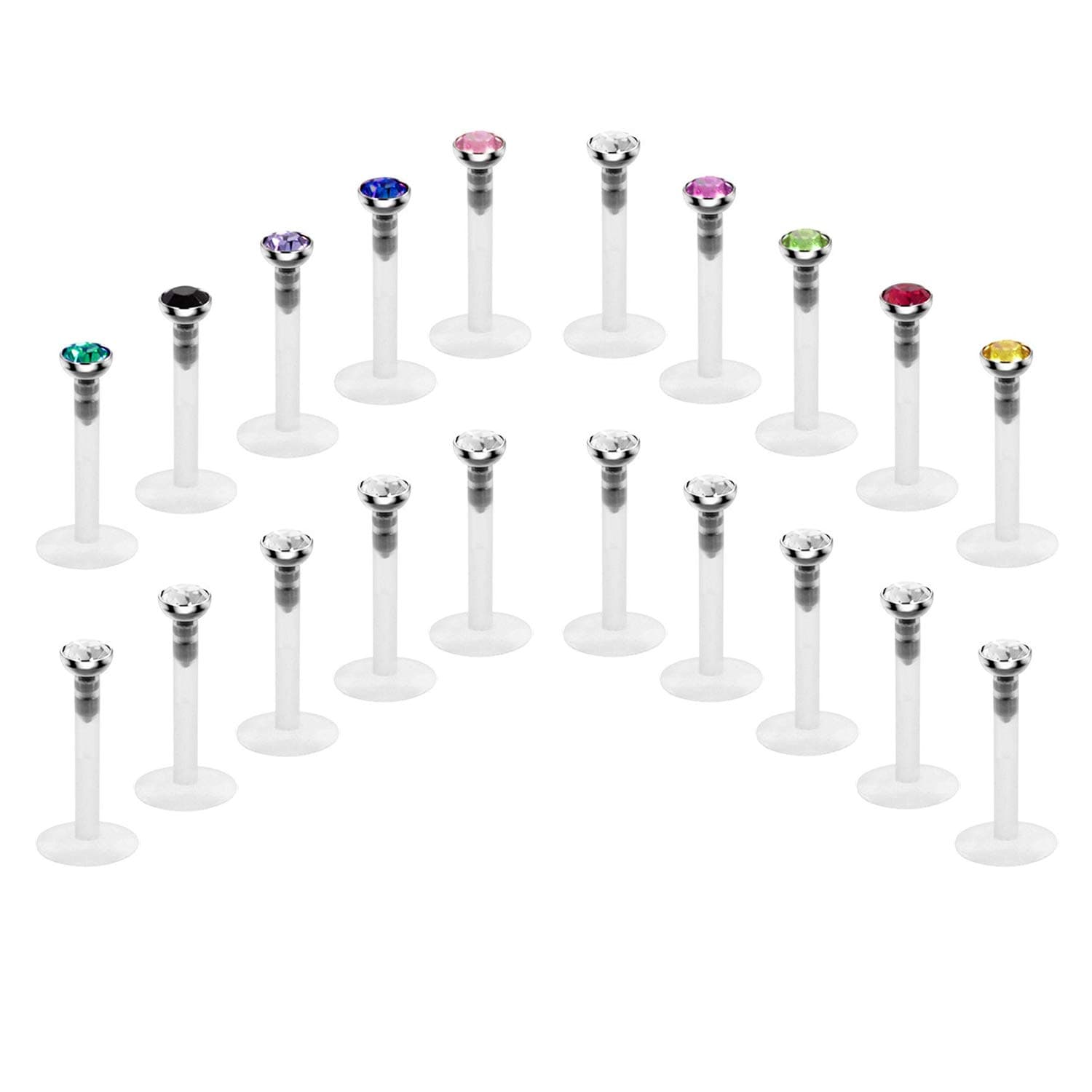 🌟 Crdifu Plastik Lippenpiercing Labret Stecker Retainer Set 🌟