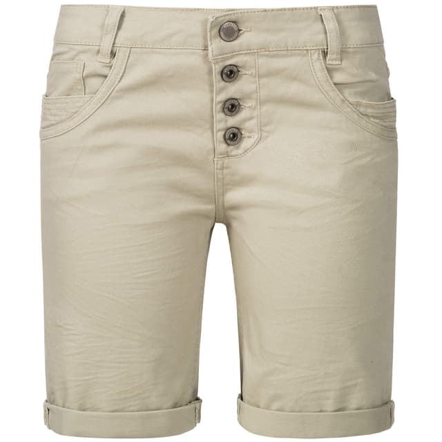 Sublevel Damen Denim Bermuda Chino Stretch Shorts mit Aufschlag 🌟 Bequeme Kurze Hose im Used Look S Stone Green