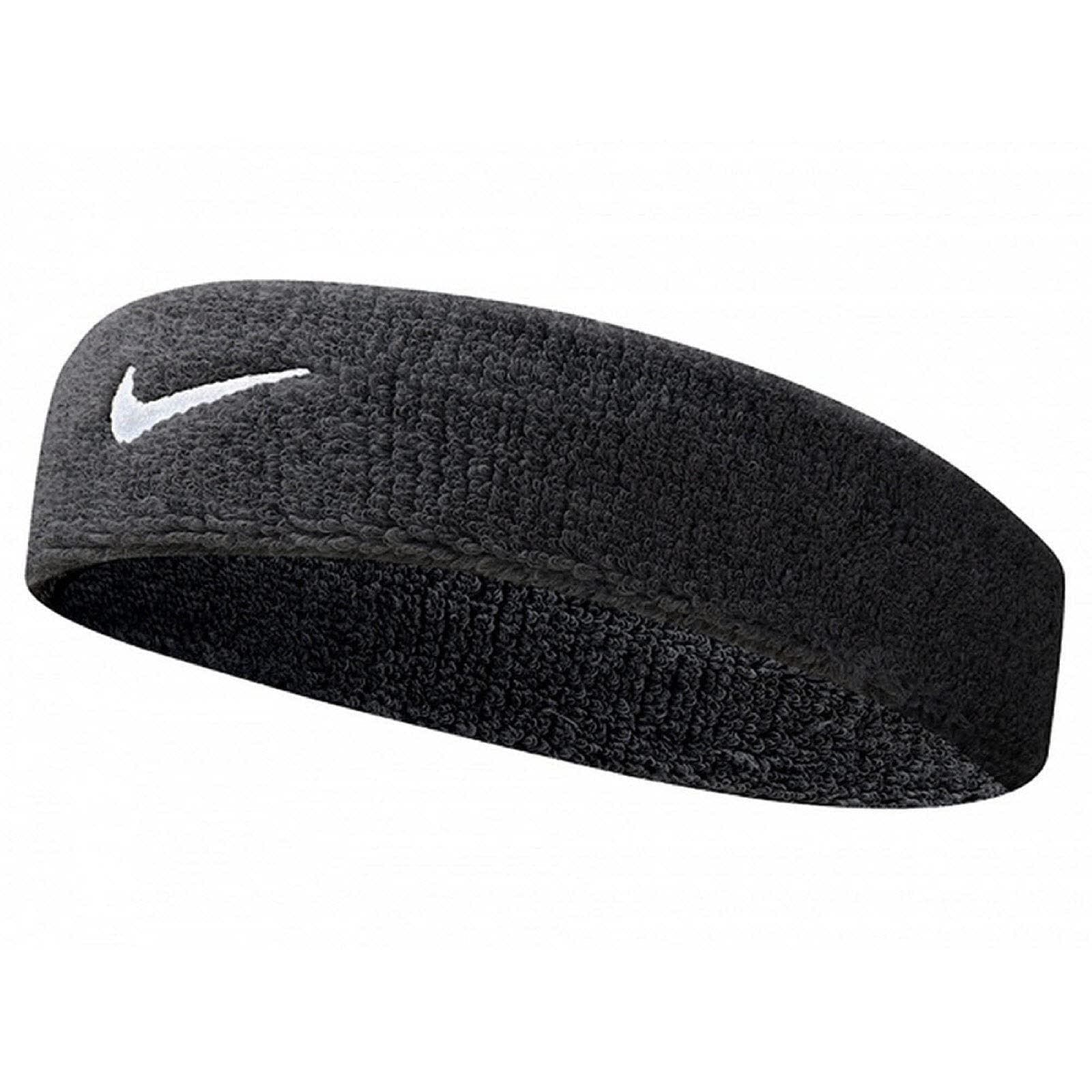 🔥 Angebot! Nike Unisex Swoosh Headband/Stirnband Schwarz (Schwarz/Weiß) - Einheitsgröße