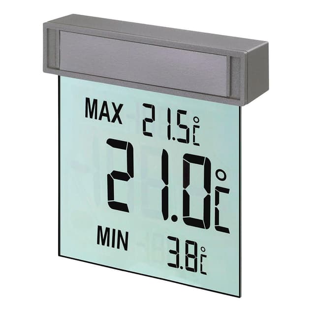 🌡️ TFA Dostmann Vision digitales Fensterthermometer aussen - Großes Display - Selbstklebend