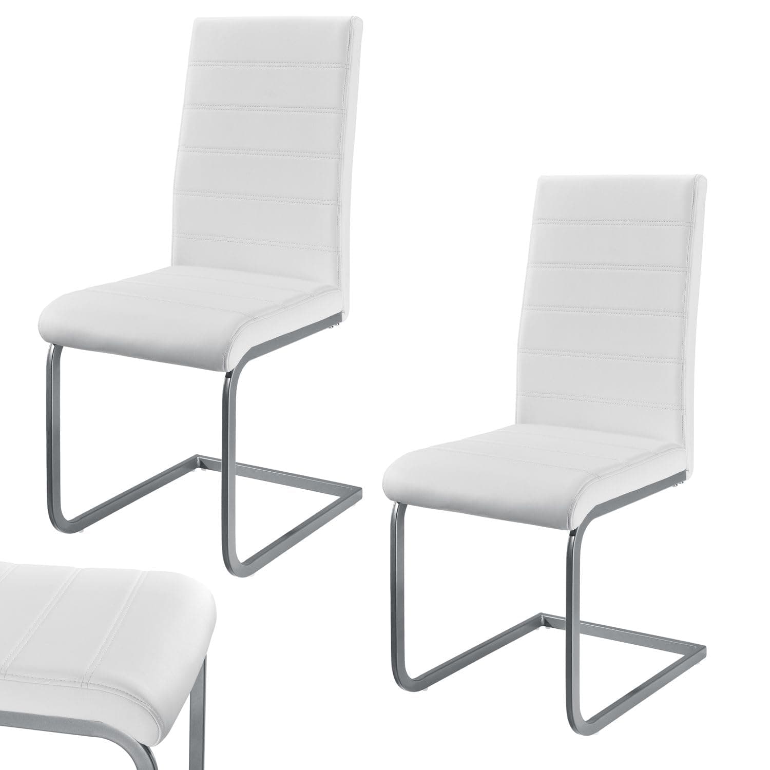 🪑 Juskys Freischwinger Schwingstuhl Vegas 2er Set - 2 Esszimmerstühle mit Rückenlehne