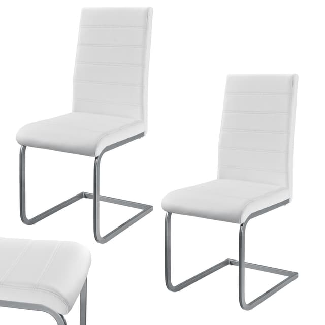 🪑 Juskys Freischwinger Schwingstuhl Vegas 2er Set - 2 Esszimmerstühle mit Rückenlehne