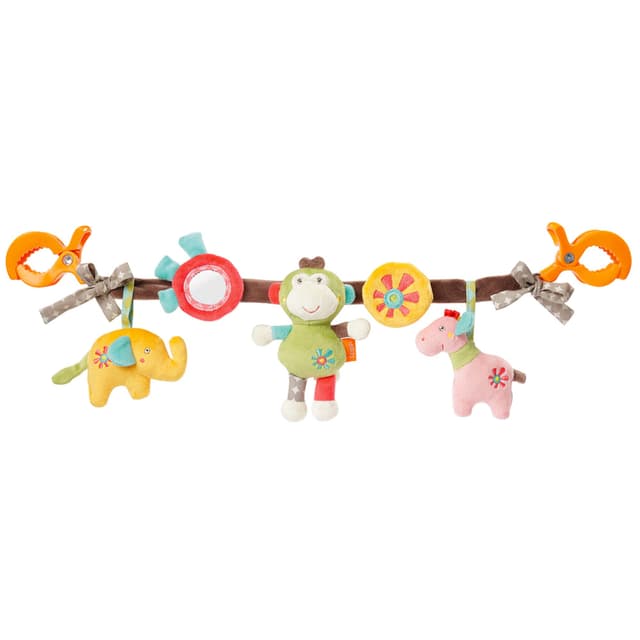 🦁🐘🦒 Fehn Kinderwagenkette Spielzeug Safari - Baby Mobile Kette 🚼