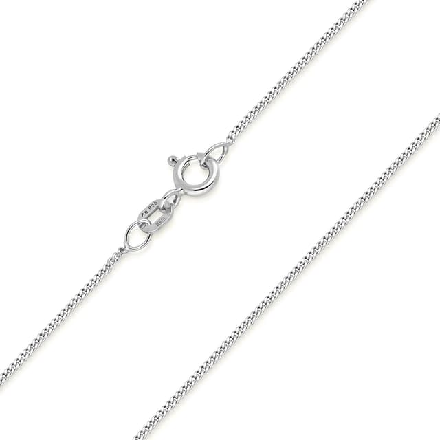 MATERIA Schmuck feine 925 Silber Panzerkette 1mm - Damen Halskette silber ⛓️